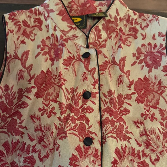 Vintage  Free People Floral Sleeveless Dress - Red and Cream M one of a kind - Picture 4 of 8